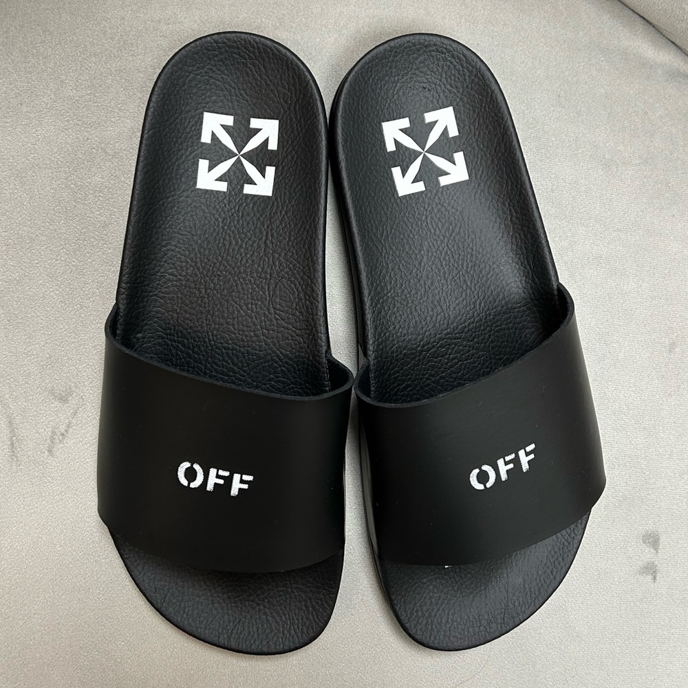 SALE!!!!BRAND-NEW!!! OFF-WHITE Pool Slider (Black & White), Size 38 US8